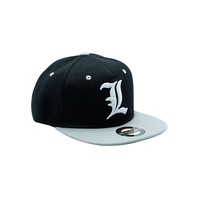 Abysse Corp Death Note Themed Snapback Unisex Size Large Cap Hat Black & Grey