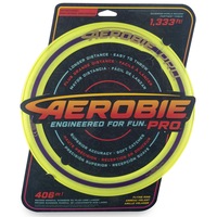 Aerobie Pro 33cm Flying Ring Flying Disc Outdoor Fun Play Beach Toy Green 7y+