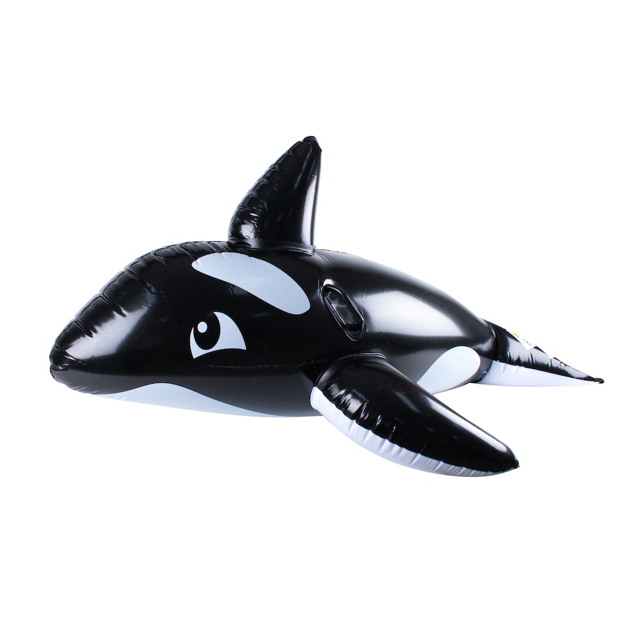 Airtime 150x35cm Inflatable Whale w/ Handles Pool/Beach Kids Floating Toy Black