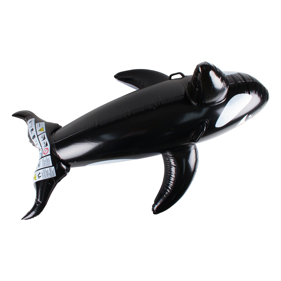 Airtime 150x35cm Inflatable Whale w/ Handles Pool/Beach Kids Floating Toy Black