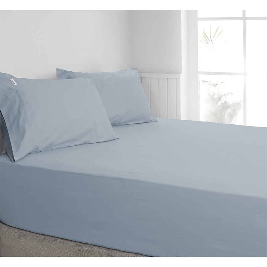 Algodon Queen Bed Combo Fitted Sheet Set w/Pillowcases 300TC Cotton Faded Denim
