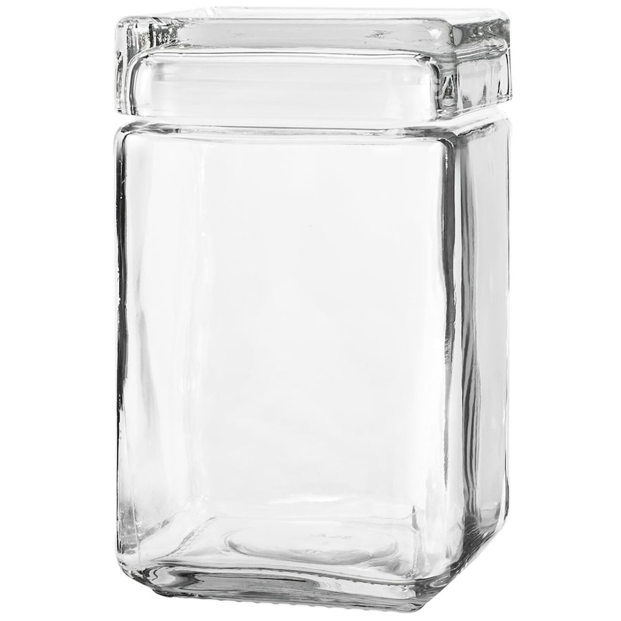 Anchor Hocking 1.4L Stackable Glass Jar Food Container Organiser w/ Lid Clear