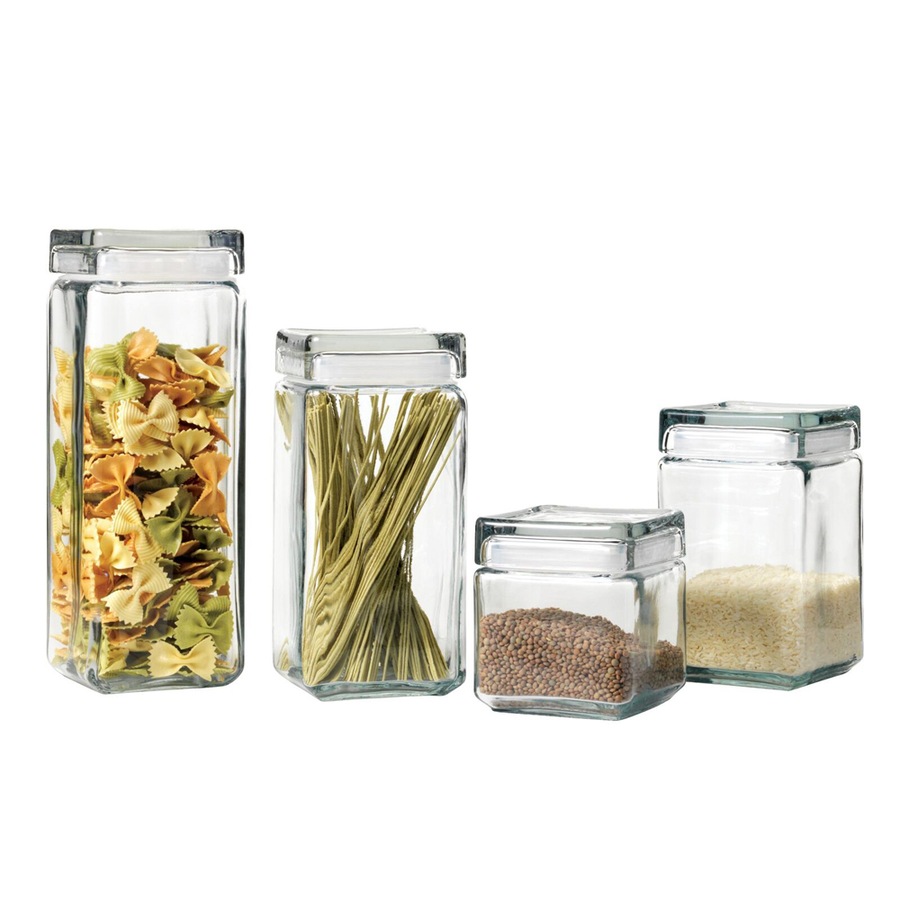 Anchor Hocking 1.89L Stackable Glass Jar Food Container Organiser w/ Lid Clear