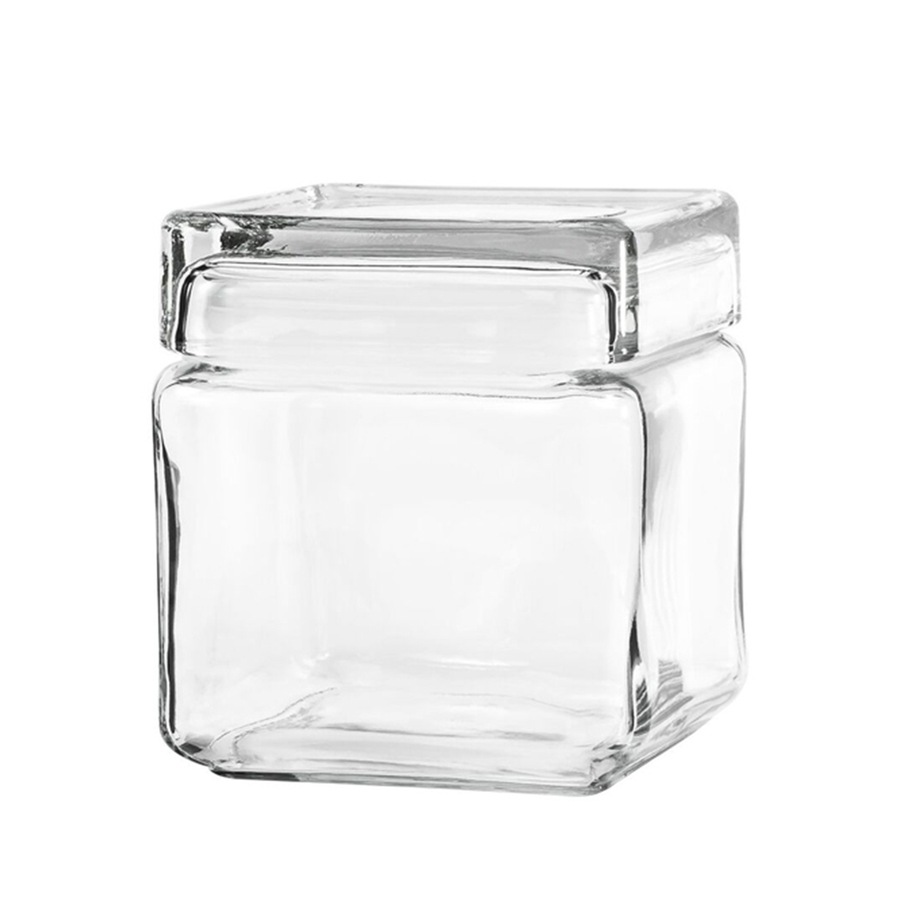 Anchor Hocking 947ml Stackable Glass Jar Food Container Organiser w/ Lid Clear
