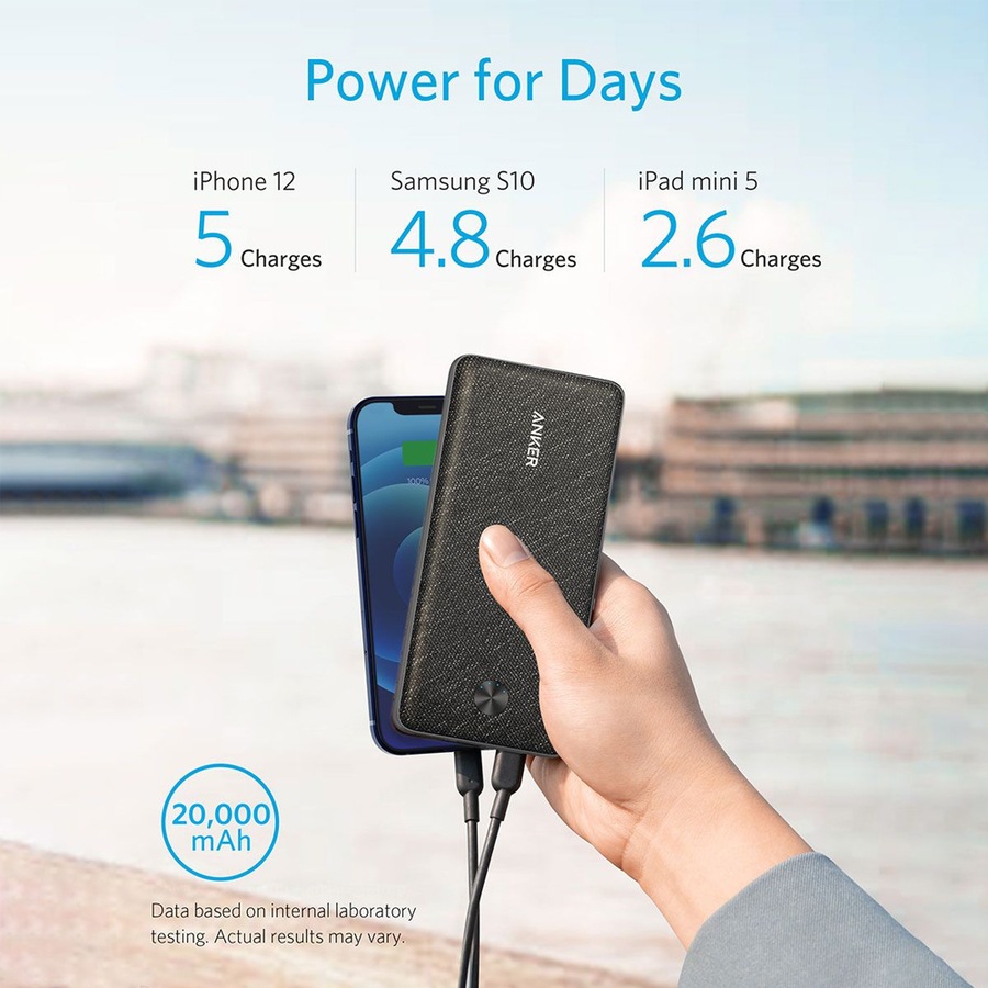 Anker PowerCore III 20,000mAh Fast & Slim Power Bank Portable Charger Black