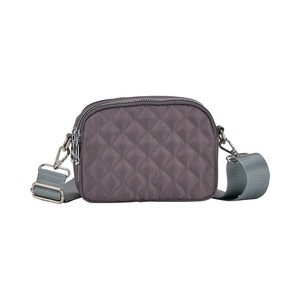 Annabel Trends AT Travel Quilted 3-Zip Crossbody Sling Bag 18x14cm Grey