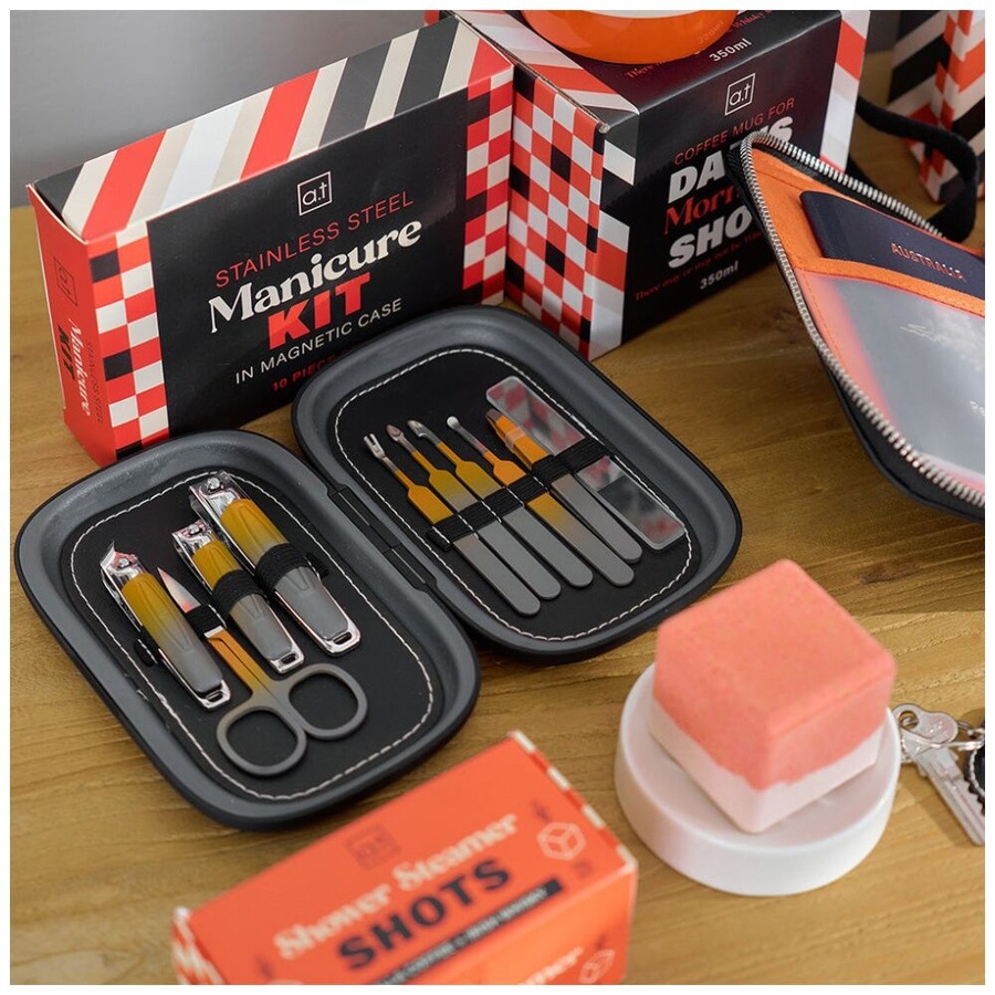 Annabel Trends Mens Manicure Kit w/ Clippers/Scissors/Tweezers/Pushers/File