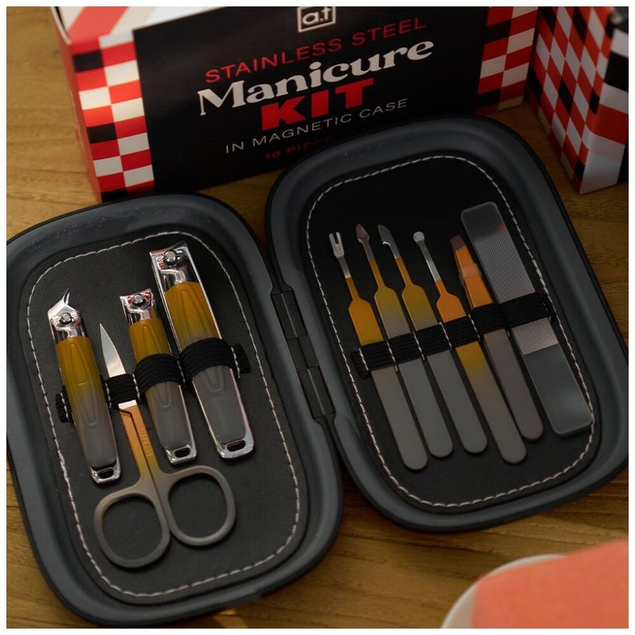 Annabel Trends Mens Manicure Kit w/ Clippers/Scissors/Tweezers/Pushers/File