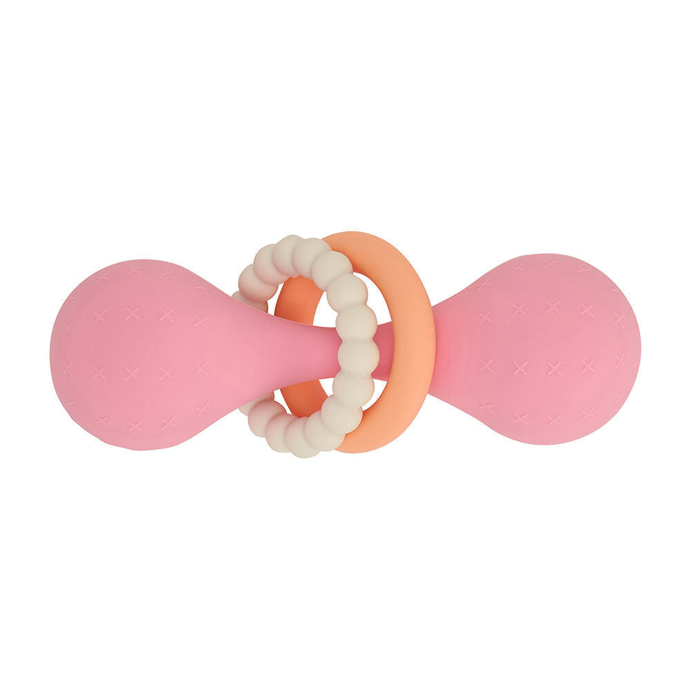 Annabel Trends Silicone Dumbbell Rattle/Rings Baby/Children Sensory Toy Pink Australia