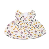 Apple Park Cotton Muslin Dress Pink Floral Clothes For Soft Dolls Kids/Baby 0+