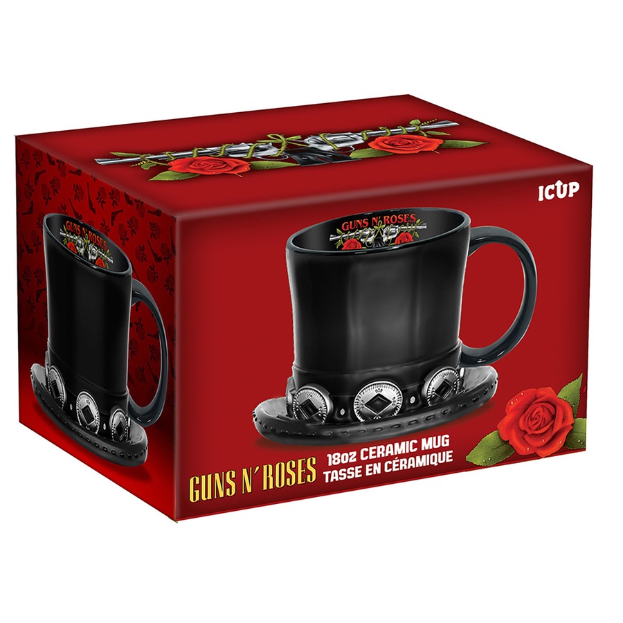 Aquarius Ceramic Guns N' Roses Slash's Top Hat Molded Mug Cup 18oz Black