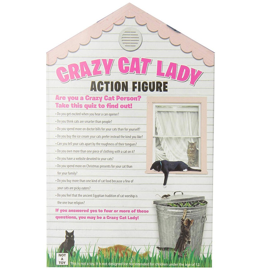 Archie McPhee Crazy Cat Lady Kitten Lover Kids/Adult Action Figure Toys 12y+