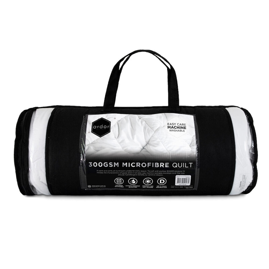 Ardor 300GSM Microfibre Quilt Roll Packed Super King 240x270cm White