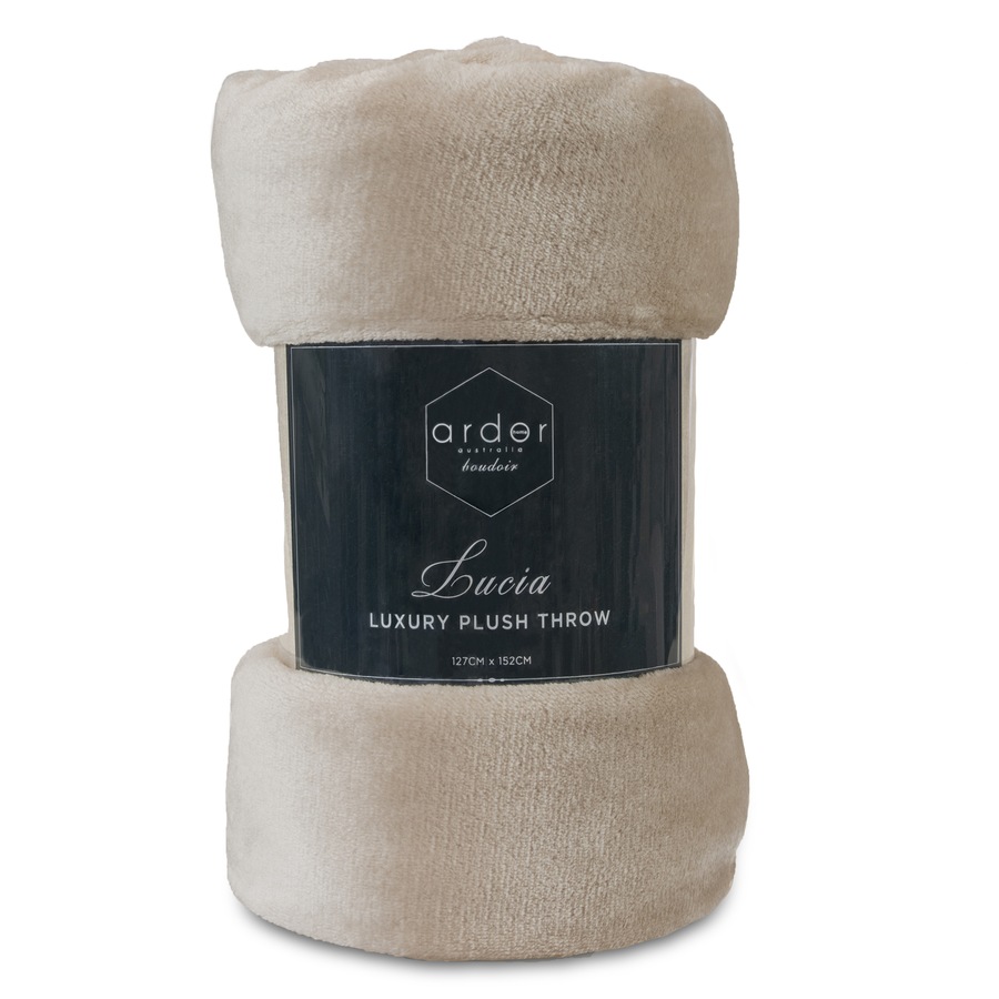 Ardor Boudior Throw Blanket 127x152cm Lucia Luxury Plush Velvet Stone Home Decor
