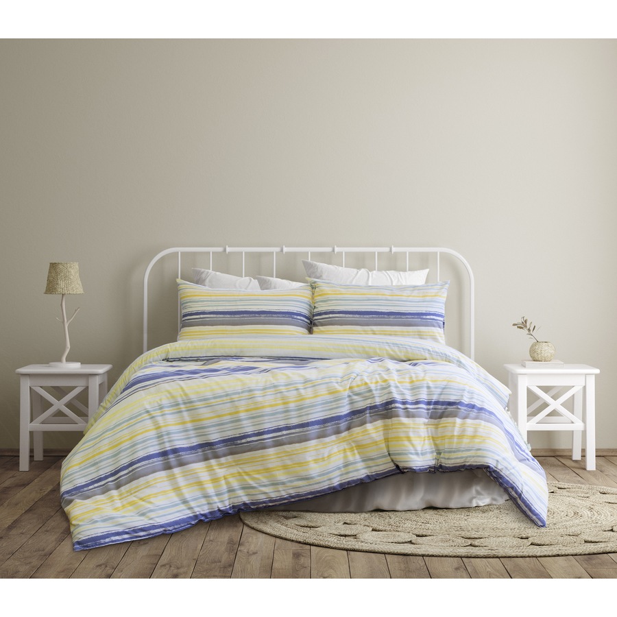 Ardor Boudoir Milford Double Quilt Cover Bedding Set w/ 2x Pillowcase Seafoam