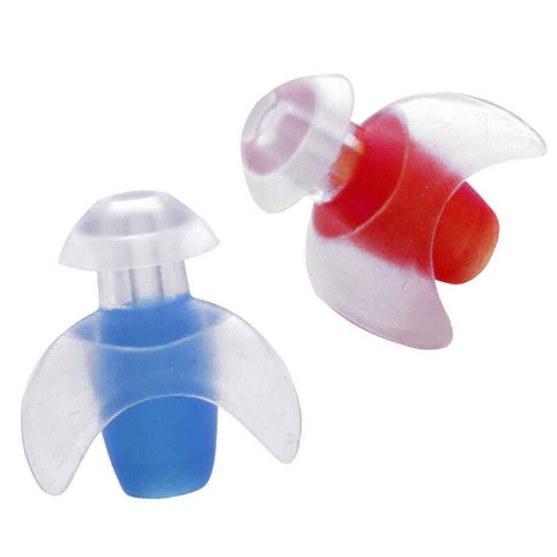 Arena Ergo Soft Silicone Ear Plug Protector Pair f/ Water Swimming/Pool Blue/Red