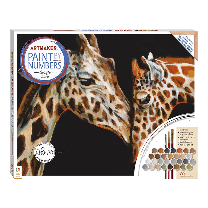 Buy Art Maker Paint by Numbers Canvas Giraffe Love Painting Set Craft