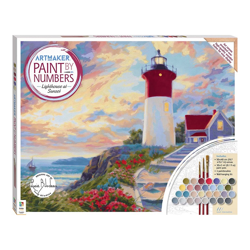 Buy Art Maker Paint by Numbers Canvas Lighthouse at Sunset Painting