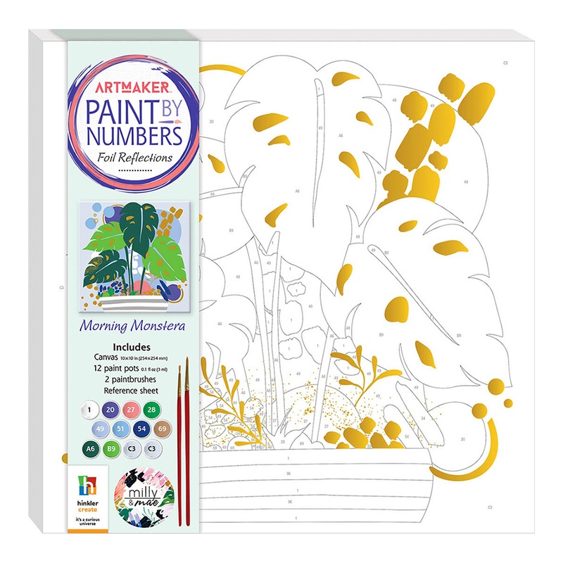 Buy Art Maker Paint by Numbers Foil Reflections Morning Monstera