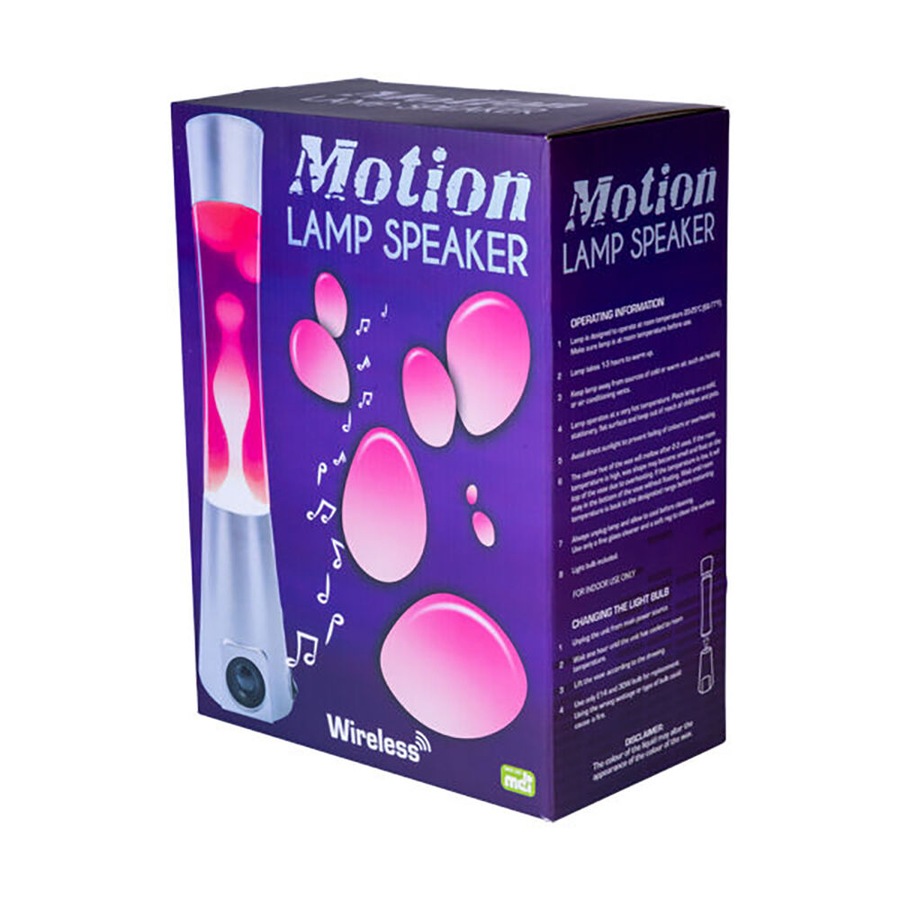 Art + Tech Motion Lamp Speaker LED Light Bluetooth 11.2x40cm Silver/Pink