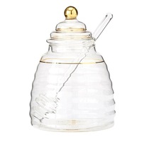 Ashdene 9.8x14cm Honey Bee Glass Honey Kitchen Storage Pot/Jar w/Stirrer/Dipper