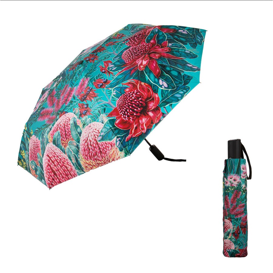 Ashdene Native Flora Print On The Go Travel Womens Outdoor Umbrella 31x7cm