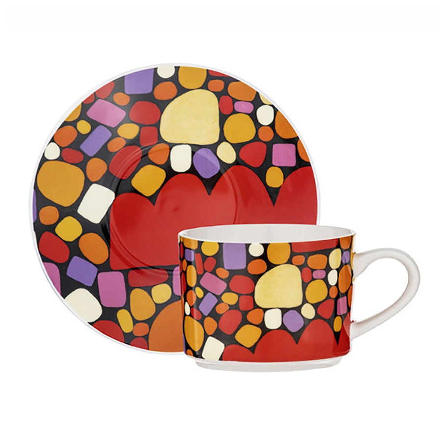 Ashdene Puli Puli Graphite Drinking Cup & Saucer Tea Set 250ml New Bone China
