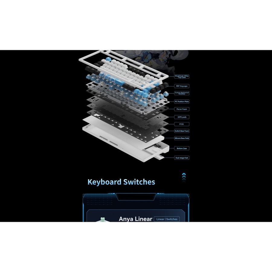 ATK VXE V75K Wireless Semi-Aluminum Mechanical Gaming Keyboard Ania Switch