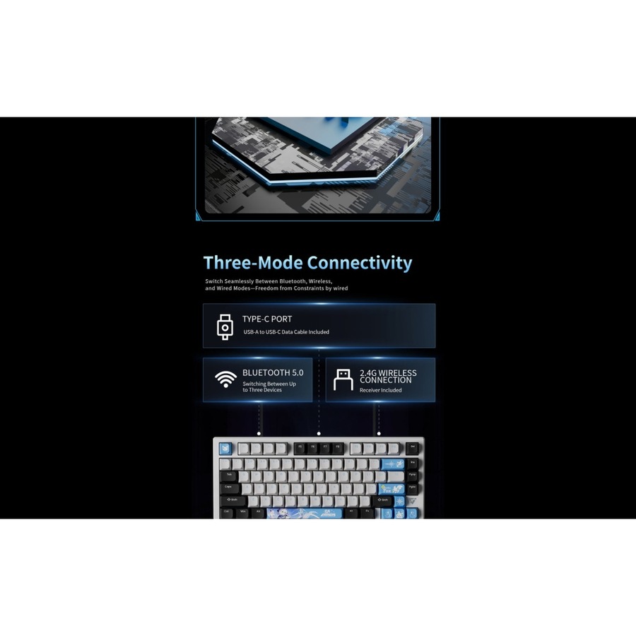 ATK VXE V75K Wireless Semi-Aluminum Mechanical Gaming Keyboard Ania Switch