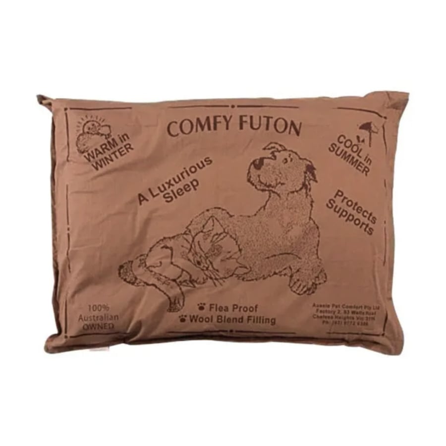 Aussie Pet Comfort Brown Wool Blend Filled Dog Bed Futon Medium