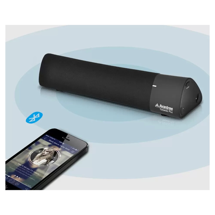 Avantree Torpedo Plus Wireless/Bluetooth Speaker Aptx Mini Audio Sound Bar Black