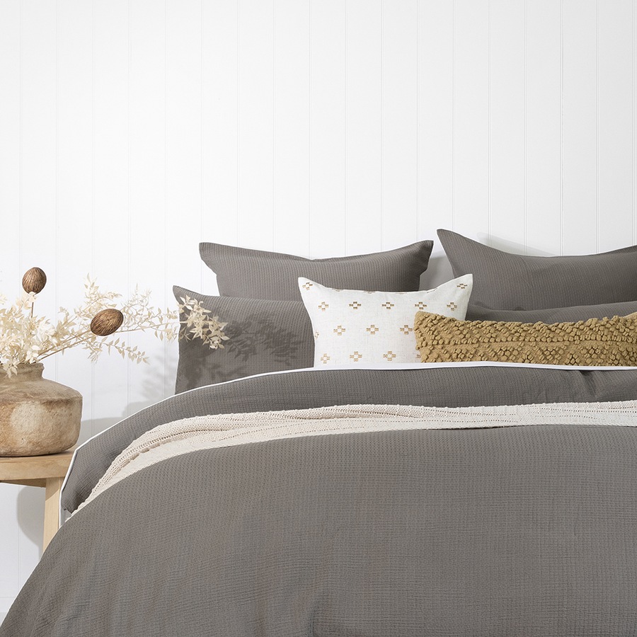 Bambury Home Decor Decorative Glenelg Cushion 30x60cm Flax Cotton Woven