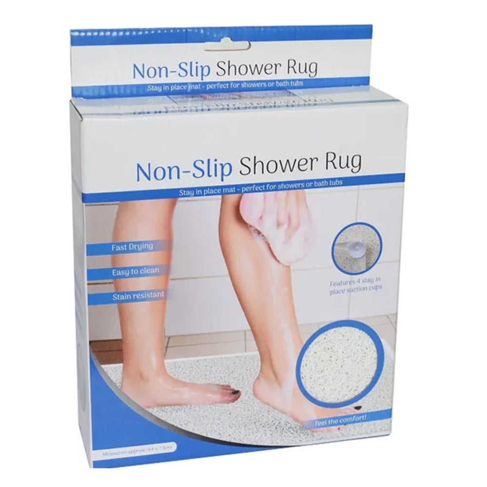 Bath Shower Rug 44x73cm Non-Slip/Fast Drying/Stain Resistant with Suction Cup