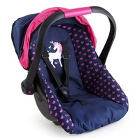 Bayer Boll Car Capsule Carrier Toy for 33-48cm Dolls Hearts & Unicorn Dark BL/PK