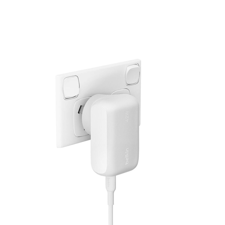 Belkin Boostcharge 42W Fast-Charging Dual Port USB-C & USB-A Wall Charger White