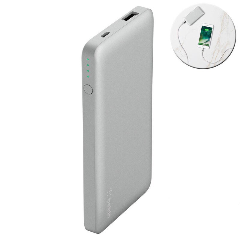 Belkin 5000mAh Portable Travel USB Powerbank Charger for Smartphones Silver