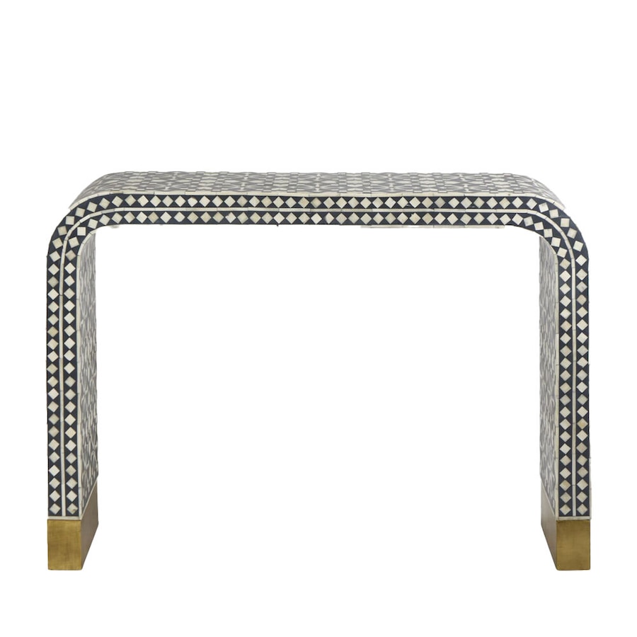 Belle Adina Plyboard Bone Inlay Console Table Indoor Furniture 110x76cm Grey