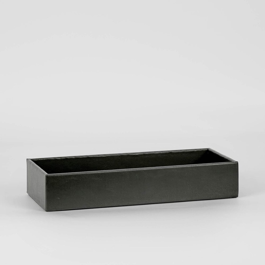 Belle Bathroom Tray Storage Bath Countertop Organiser Rectangle 30.5cm Black