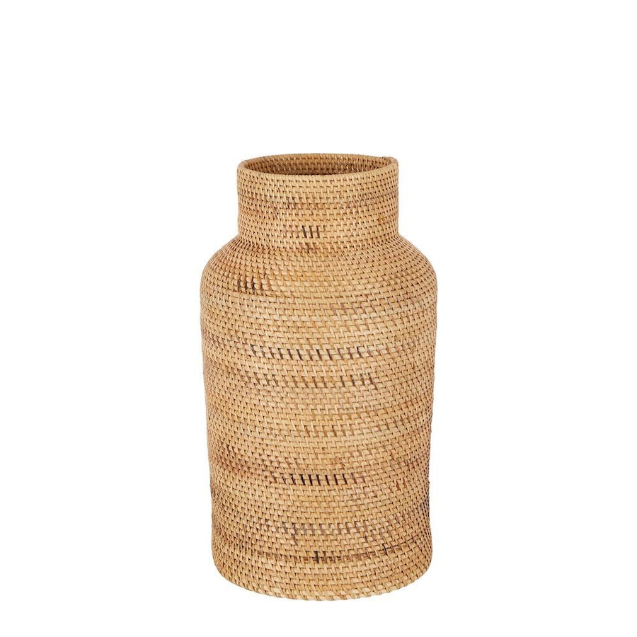 Belle Harta Woven Rattan Basket Round Storage Home Decor Small 50x28cm Natural