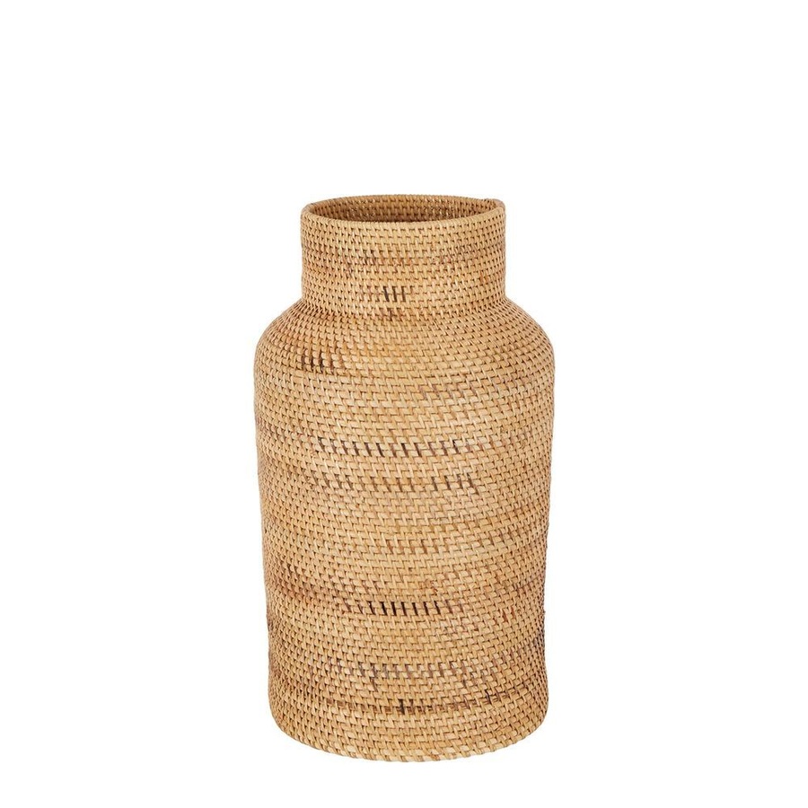 Belle Harta Woven Rattan Basket Round Storage Home Decor Small 50x28cm Natural
