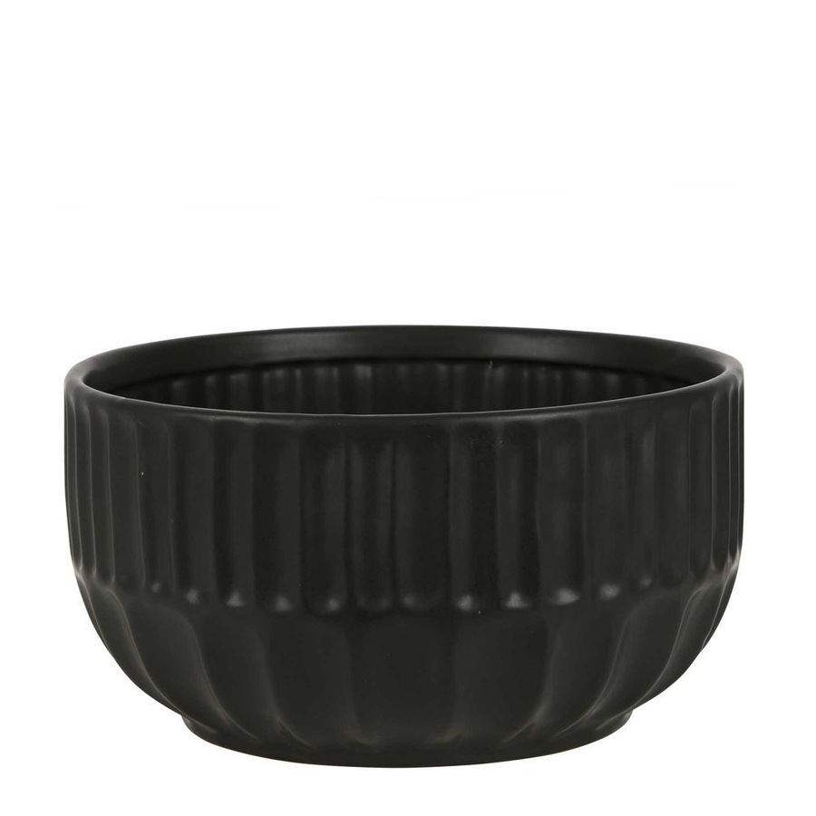 Belle Kartun Ceramic Noodle Bowl/Food Serving Dish Tableware Round 25.5cm Black