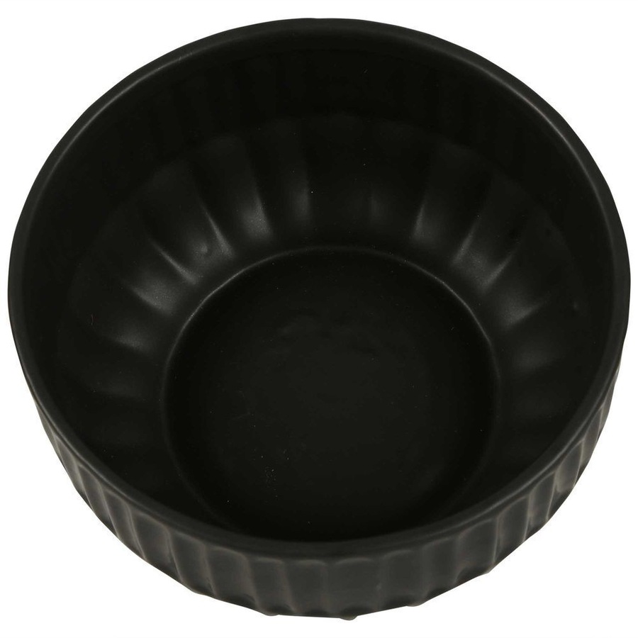 Belle Kartun Ceramic Noodle Bowl/Food Serving Dish Tableware Round 25.5cm Black