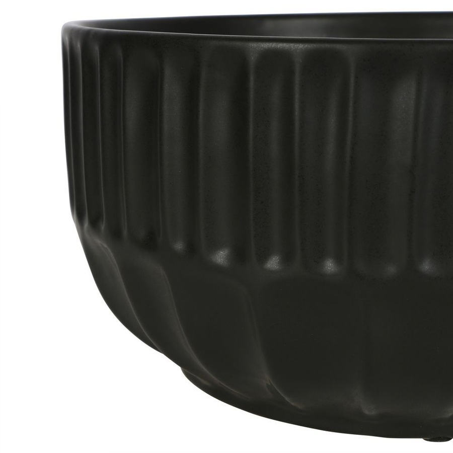Belle Kartun Ceramic Noodle Bowl/Food Serving Dish Tableware Round 25.5cm Black