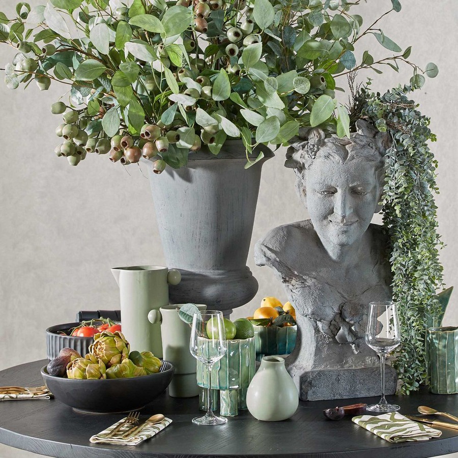 Belle Kartun Ceramic Noodle Bowl/Food Serving Dish Tableware Round 25.5cm Black