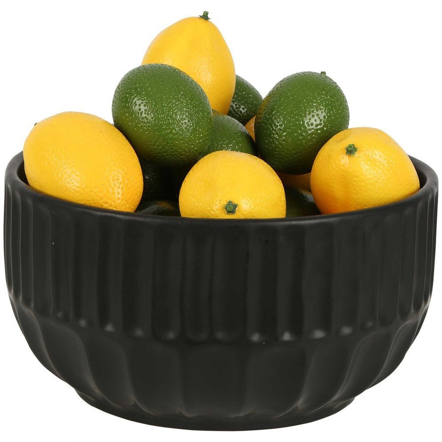 Belle Kartun Ceramic Noodle Bowl/Food Serving Dish Tableware Round 25.5cm Black