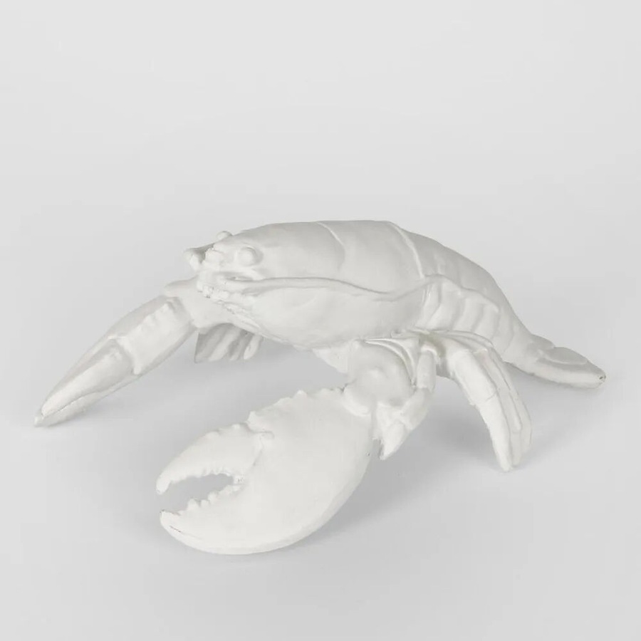 Belle Polyresin Larry Lobster Sculpture/Ornament Home Decor 24.5x17.5cm White