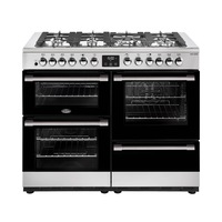 Belling 110cm Cookcentre Dual Fuel Range Cooker Electric Oven Stainless Steel