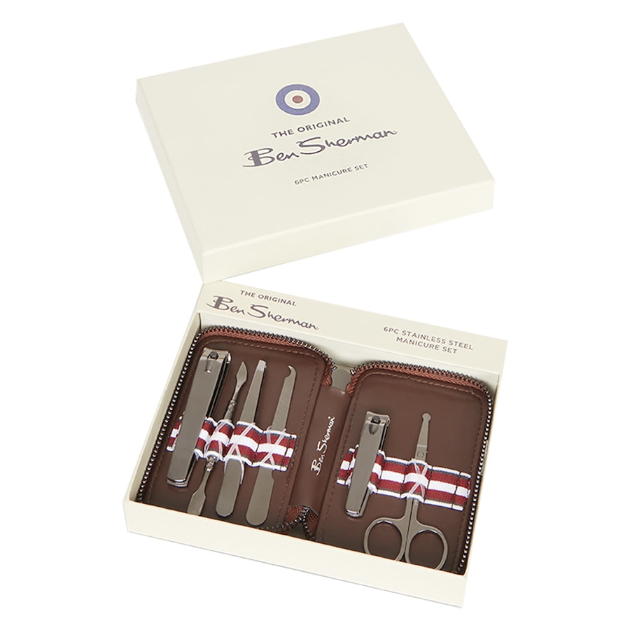 Ben Sherman Men's Manicure Set Nail Clipper/Tweezer Pedicure Grooming Kit Tan