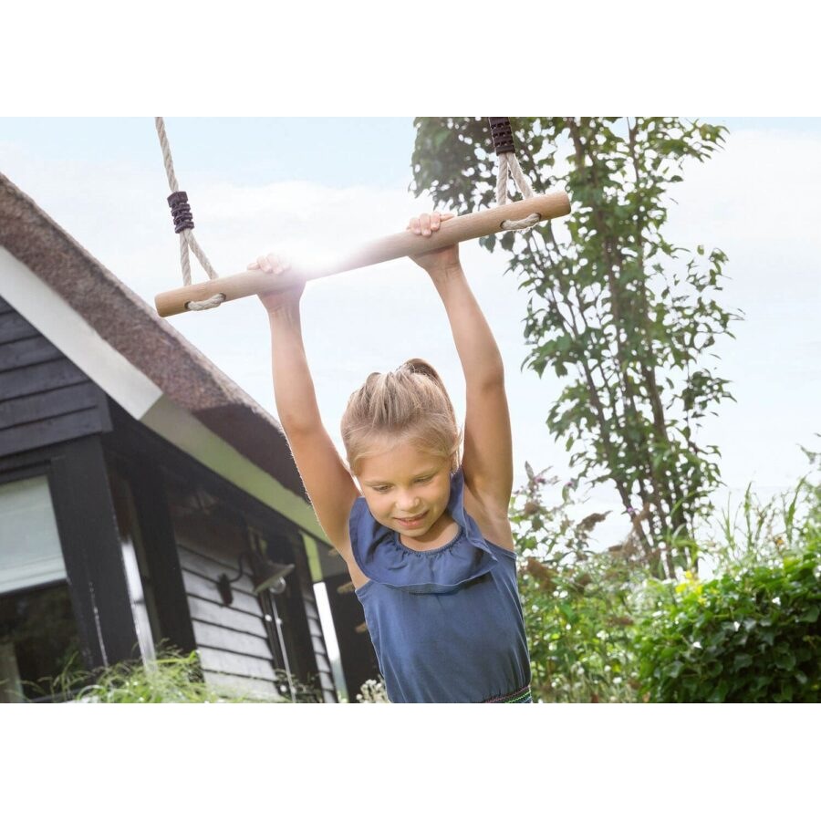 Berg Playbase Wooden Adjustable Outdoor Kids Trapeze Swing 100x58cm Brown