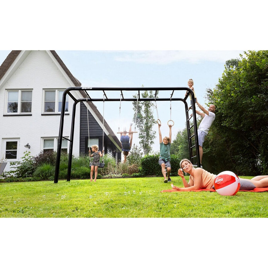 Berg Playbase Wooden Adjustable Outdoor Kids Trapeze Swing 100x58cm Brown